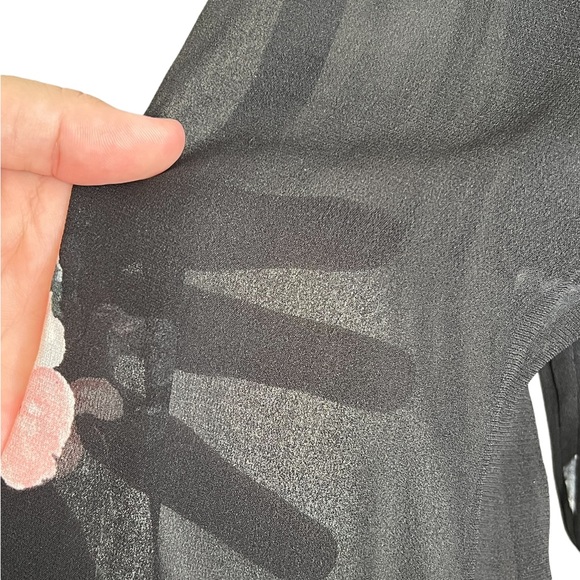 NWT Witchery Womens Dress Black Size 12 V-Neck Sheer Sleeves Maxi Red Flower - Picture 12 of 16